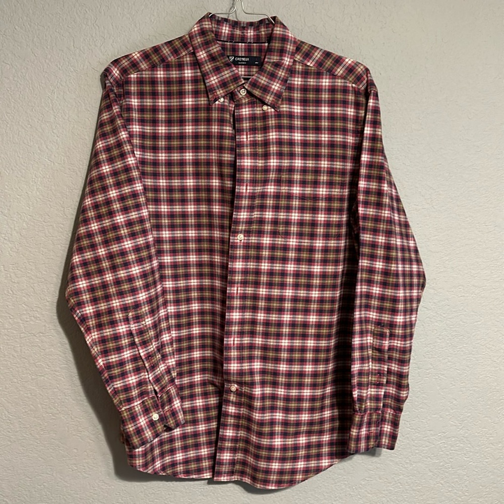 Daniel Cremieux Long-Sleeve Button Down Shirt, Size L, Pink/Blue/Tan
